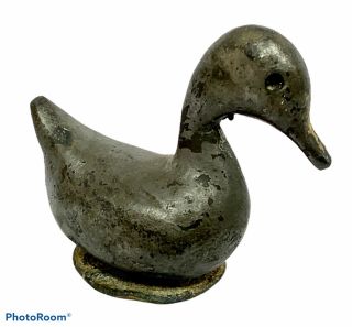 Vintage Cast Iron Miniature Metal Duck Figure Figurine Paperweight Bird Decoy