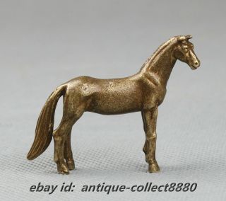 53mm Curio Chinese Bronze Exquisite Animal Fengshui 12 Zodiac Year Horse Statue