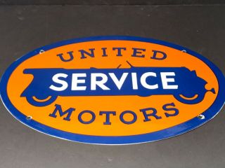 Vintage United Motor Service 16.  5  Porcelain Metal General Gm Gasoline Oil Sign
