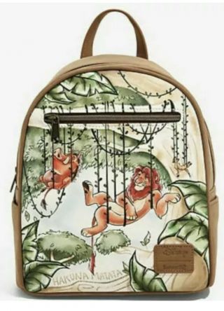 Disney Lion King Vines Loungefly Mini Backpack Nwt Simba Timon Pumbaa