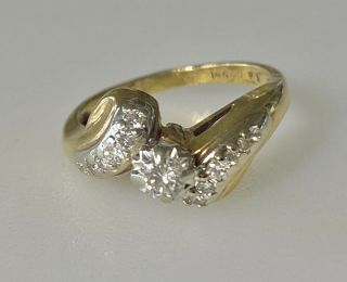 Vintage Mid Century 14k Diamond Ladies Estate Ring 3.  5g