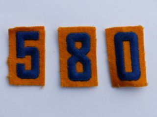 3 Vintage Blue & Yellow Cub Scout Pack Felt Numerals Patch 5 8 0 Boy Scout