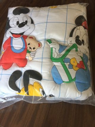Vintage Dundee Disney Baby Crib Comfort With Mickey Pluto And Minnie.