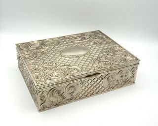 Large Vintage Godinger Silver Plated Velvet Lined Jewelry Trinket Box Quilted