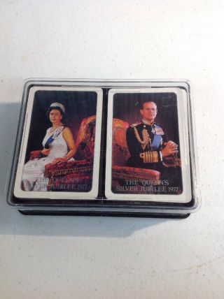 Vintage 1977 Queen Elizabeth Ii Silver Jubilee Playing Cards – Set Of Two Decks