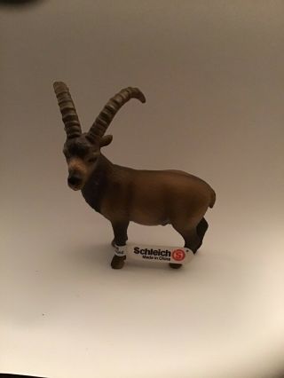 Schleich D - 73508 Alpine Ibex Wild Goat Animal Figure 2006 Rare With Tag Germany