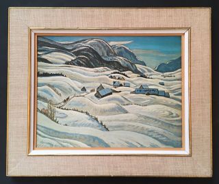 Vintage A.  Y.  Jackson Print Gouffre River Gilt Frame Group Of Seven Canada