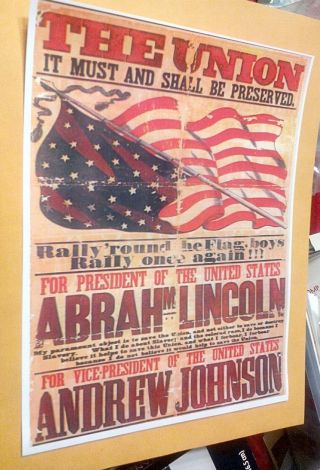 1864 Abraham Lincoln For President Nomination Save The Union Civil War Poster 2