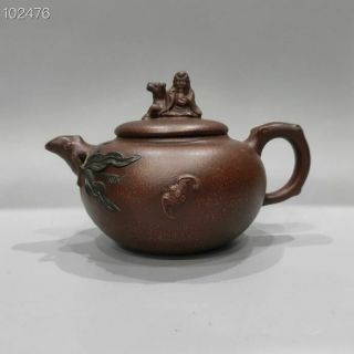 Zisha Teapot 400ml Yixing Zisha Teapot Handmade Old Man Bat Teapot 090