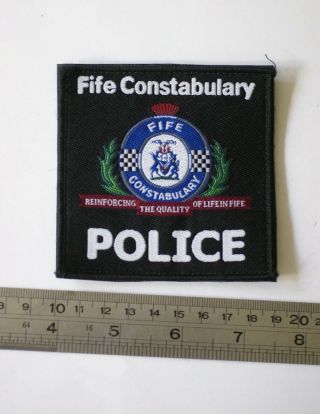 Obsolete British Police Patch For The Fife Constabulary In Scotland,  3.  5 Inch