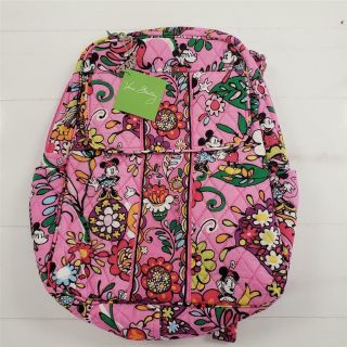 - = Vera Bradley Disney Pink Micey Mouse Minnie Mouse Backpack With Front Pocket
