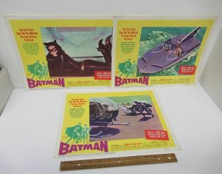 (3) Vintage (1966) " Batman " Movie (11x14) Lobby Cards Superhero Yz4593