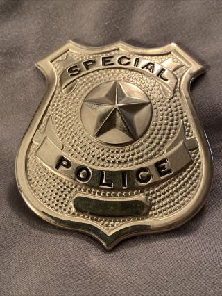 Vintage Metal Special Police Star Badge Shield Taiwan