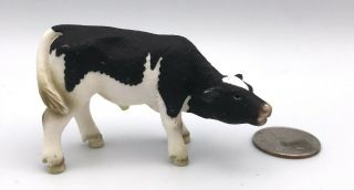 Schleich Suckling Holstein Calf Baby Cow Nursing Figure (black & White) Htf