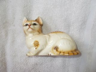 Ceramic Cat Figurine Japan 4 1/2 " X 6 " (lk - 1)