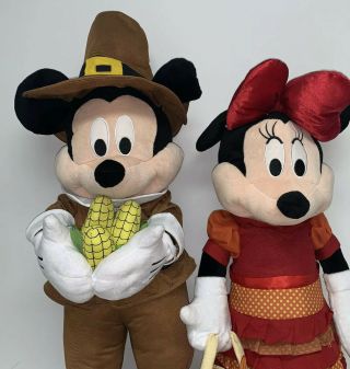 Disney Mickey & Minnie Mouse Pilgrim Thanksgiving Porch Door Greeters 24 
