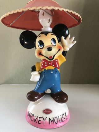Antique Mickey Mouse Lamp And Shade Dan Brechner Exclusive Walt Disney