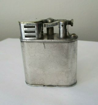 Vintage Dunhill Unique Sports Lighter Lift Arm Petrol Silver Plate Swiss Made