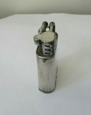 Vintage DUNHILL UNIQUE SPORTS LIGHTER LIFT ARM PETROL SILVER PLATE SWISS MADE 3