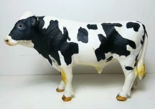 Schleich Holstein Bull Cow Dairy Farm Figure Black & White 2007 Retired C1