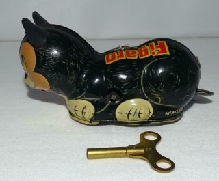 Disney 1939 " Figaro " Lithographed Tin Wind - Up Toy By Marx Plus Key - - Ex