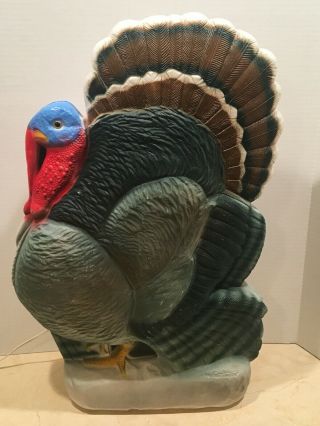 Vintage Union 25 " Thanksgiving Lighted Blow Mold Turkey By Don Featherstone