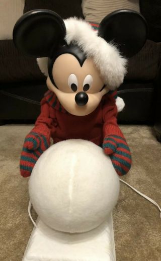 Disney 19” Santa’s Best Animated Mickey Mouse Rolling Snowball