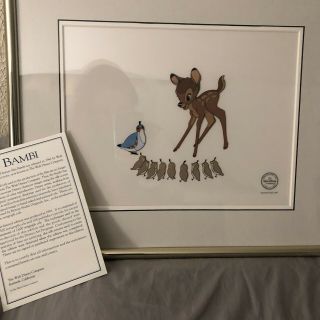 Walt Disney Limited - Edition Bambi Serigraph Cel Framed 2500 1991 W/certificate