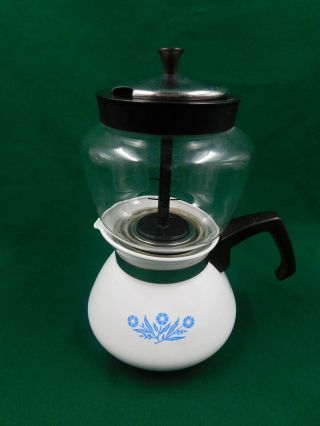 Vintage Corning Ware Blue Cornflower Drip O Lator P - 114 6 Cup Coffee Tea Pot 2
