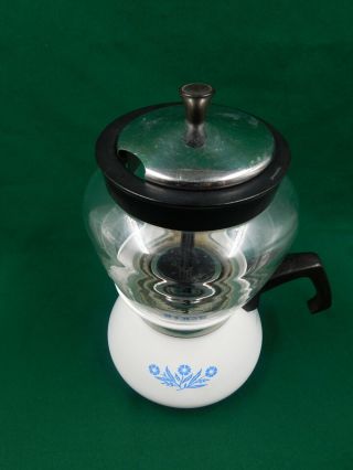 Vintage Corning Ware Blue Cornflower Drip O Lator P - 114 6 Cup Coffee Tea Pot 3