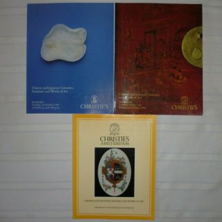 3 Christies Chinese And Japanese Ceramics And Art Catalogues 1988 - 1993