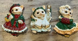 Vintage House Of Lloyd Christmas Around The World Home 3 Tiny Tabby Cat Magnets