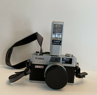 Canon Canonet G - Iii Ql 35 Mm Rangefinder Camera With Canolite D Flash Vintage