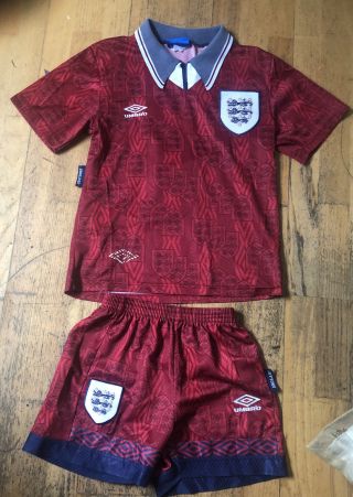 England Away Shirt And Shorts 1993/1994/1995 Vintage Football Retro Small