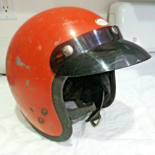 Vintage Bell Motorcycle Helmet Size 7 1/4 W/visor