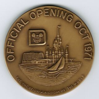 Rare Walt Disney World Official Opening Oct 1971 Medallion Coin LE 274 of 1971 2