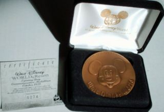 Rare Walt Disney World Official Opening Oct 1971 Medallion Coin LE 274 of 1971 3