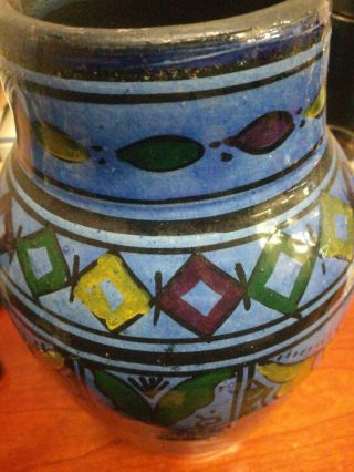 Vintage Islamic Middle East Ceramic Pottery Glazed Vase 3