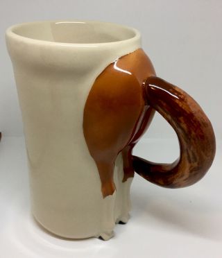 Happy Appy Studio Horse Rear Mug Brown On White 2002 Ohio Tail Butt Coffee Cup