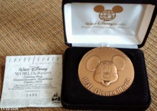 Rare Walt Disney World Official Opening Oct 1971 Medallion Coin Le 495 Of 1971