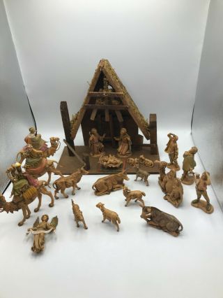 Fontanini Vintage Depose Italy 22 Piece Nativity Set W/creche 5 " Scale (ct)