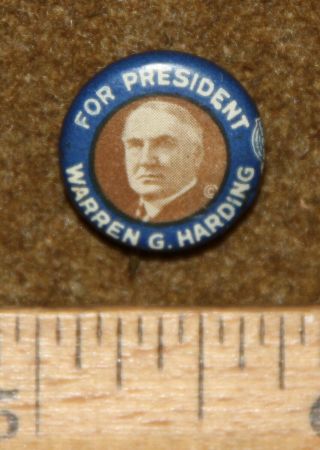 Vintage 1920 For President Warren G Harding Political Campaign Button