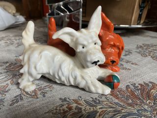 Vintage Japanese Porcelain Scottie Dogs Figurine - Japan Ceramic