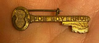 1938 W.  S.  Key For Governor Of Oklahoma Primary Democrat 1 1/4 " Wide Metal Pin