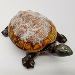 Vintage Van Briggle Art Pottery Turtle Trinket Box Colorado Springs Signed
