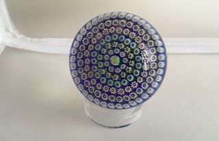 Vintage Scottish John Deacons Rose Cane Concentric Millefiori Glass Paperweight