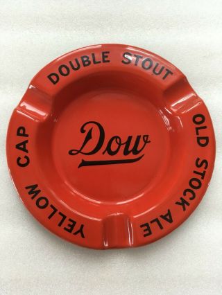 Vintage 6.  5 " Dow Beer Ale Porcelain Sign Ashtray Montreal Quebec Canada Stout
