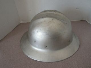 Vintage Bullard Hard Boiled Aluminum Hard Hat Full Brim & Liner