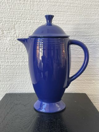 Vintage Fiesta Fiestaware Coffee Pot With Lid Cobalt Blue,  Thick Glaze