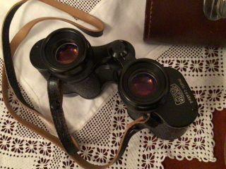 Carl Zeiss Jena Binoculars with leather case.  Vintage binoculars. 2